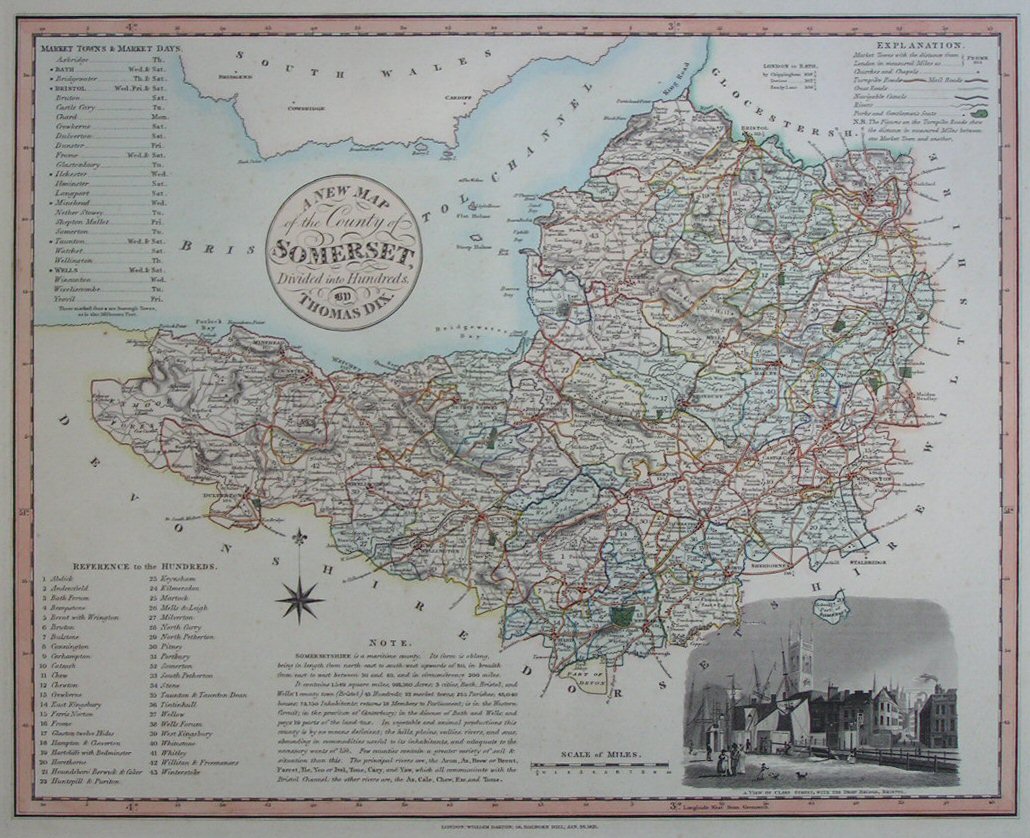Map of Somerset - Dix